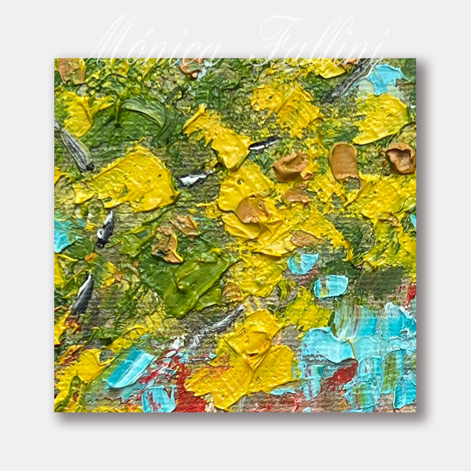 Painting titled 'In the wild garden.' by Monica Fallini