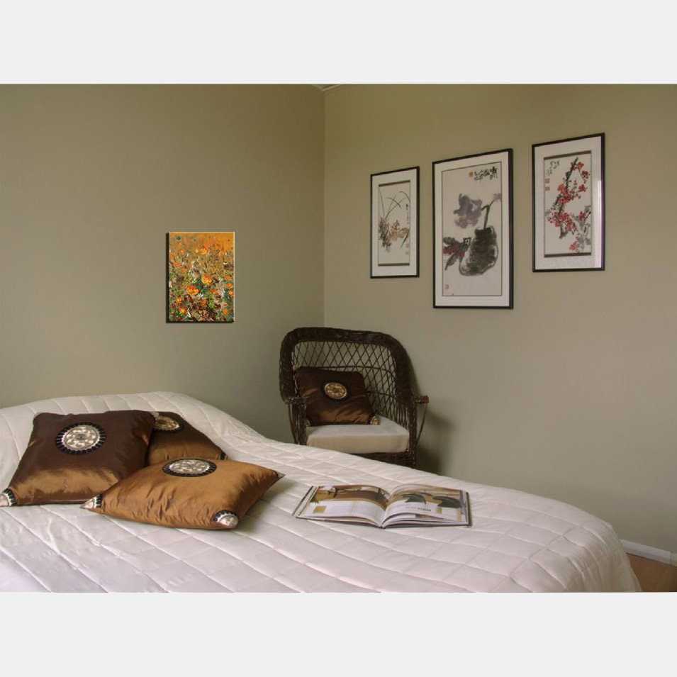 Painting titled 'Sunset Poppies.' by Monica Fallini