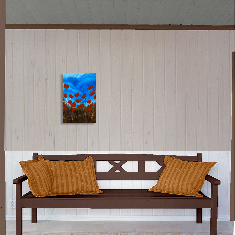 Painting titled 'Together, growing tall.' by Monica Fallini