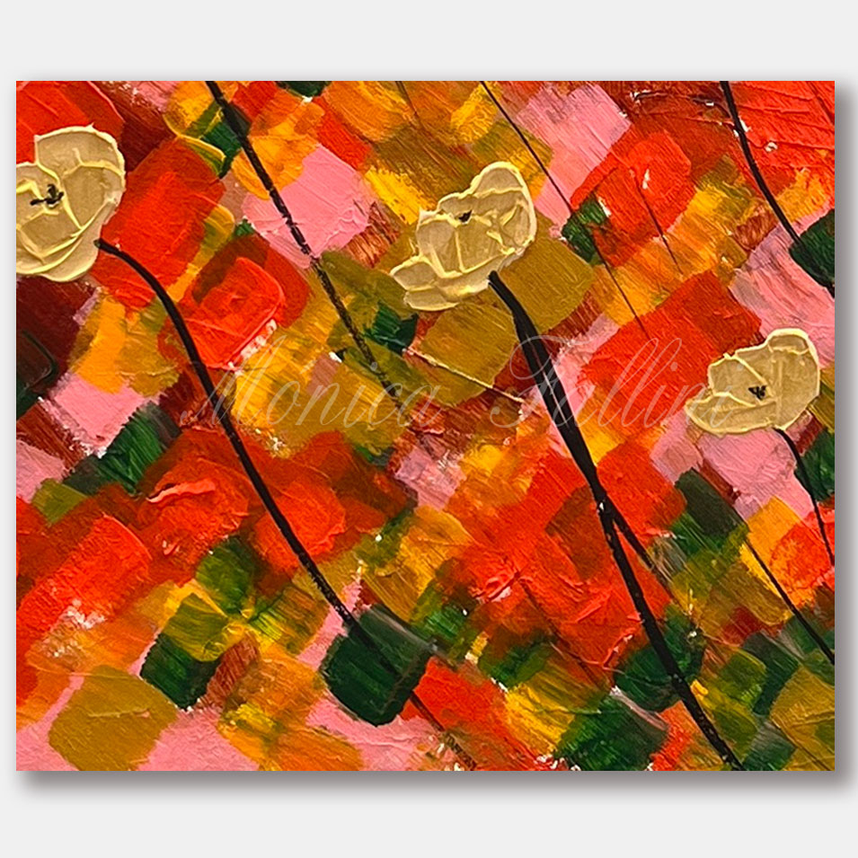 Painting titled 'Golden days, Poppies.' by Monica Fallini