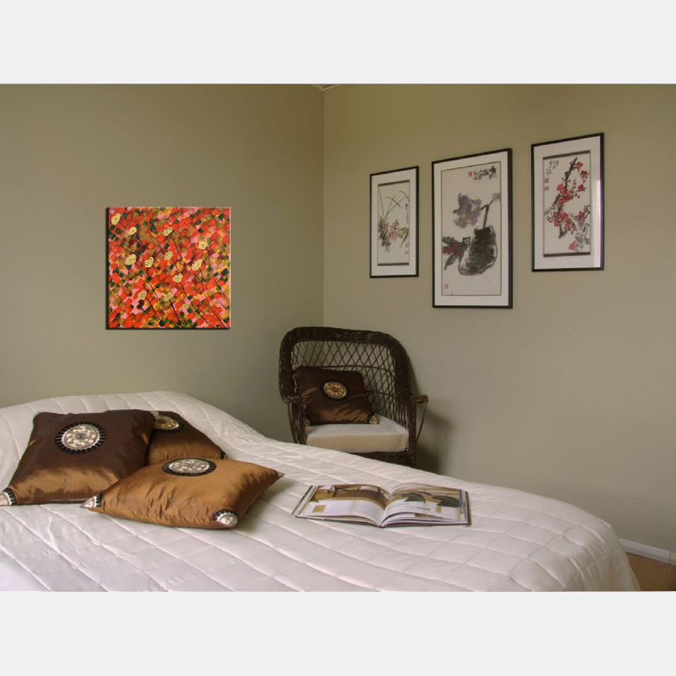 Painting titled 'Golden days, Poppies.' by Monica Fallini