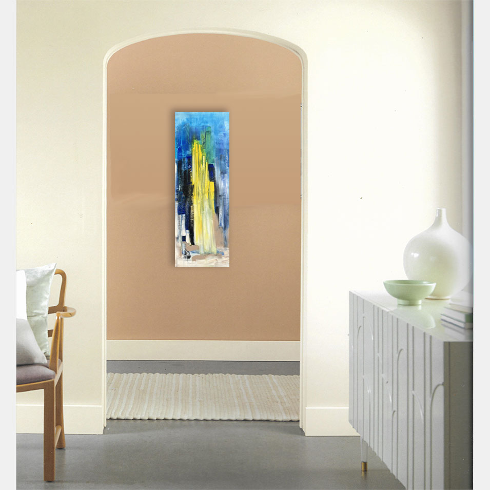 Painting titled 'Back in the city #2.' by Monica Fallini