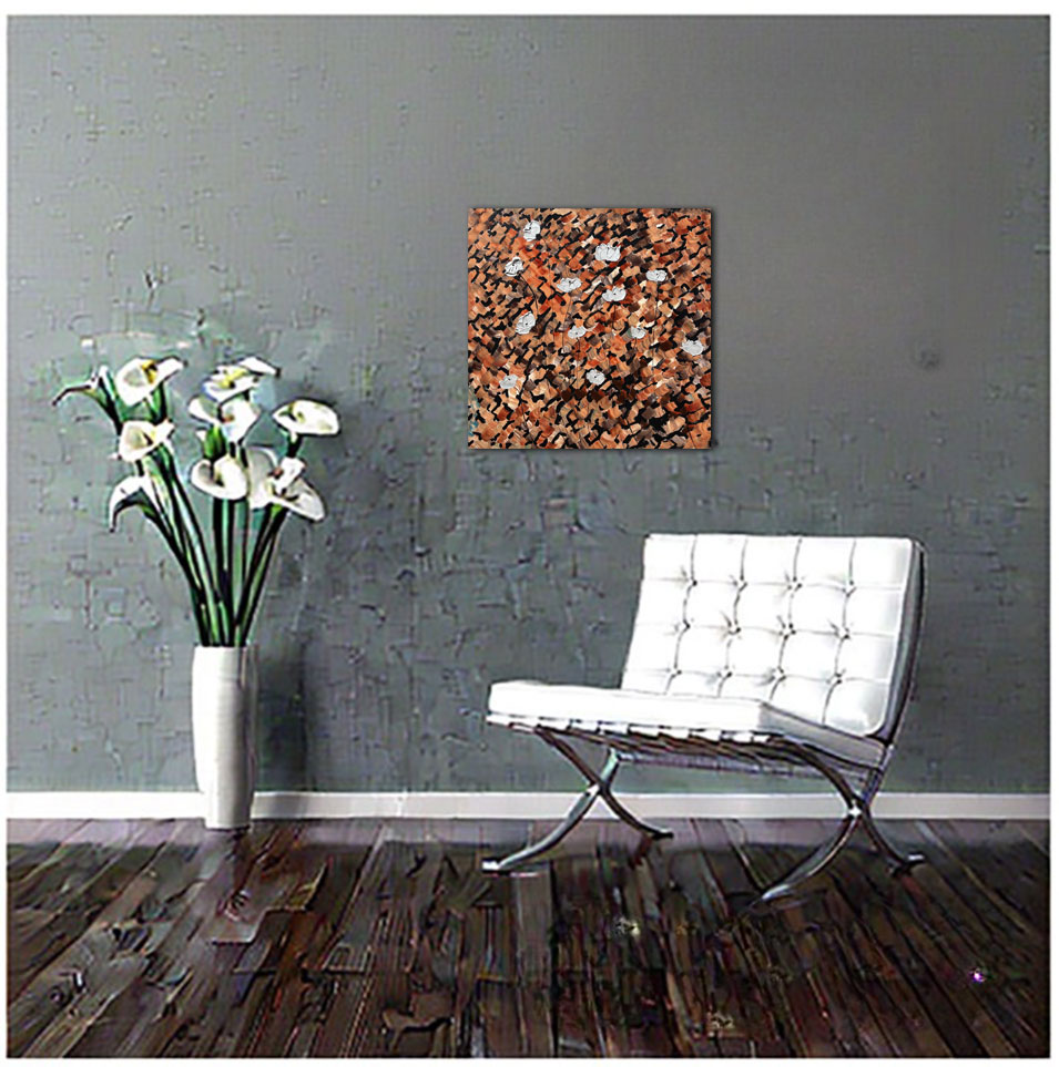 Painting titled 'In the loft, silver Poppies.' by Monica Fallini