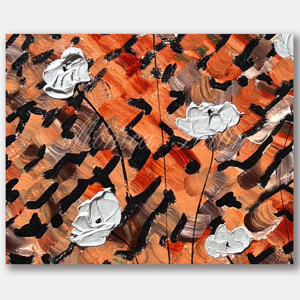 Painting titled 'In the loft, silver Poppies.' by Monica Fallini