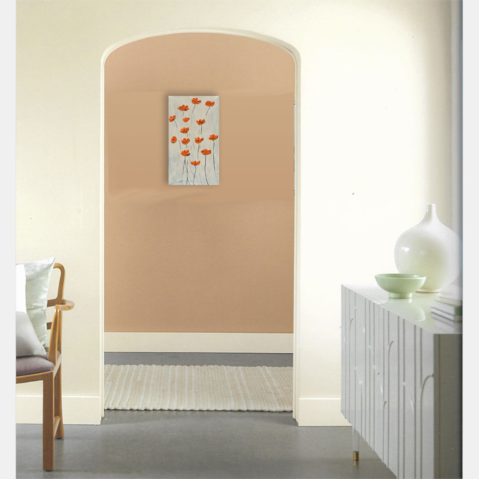 Painting titled 'Orange Poppies in a Dream.' by Monica Fallini