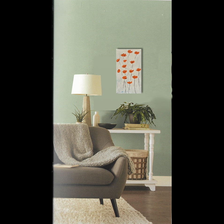 Painting titled 'Orange Poppies in a Dream.' by Monica Fallini