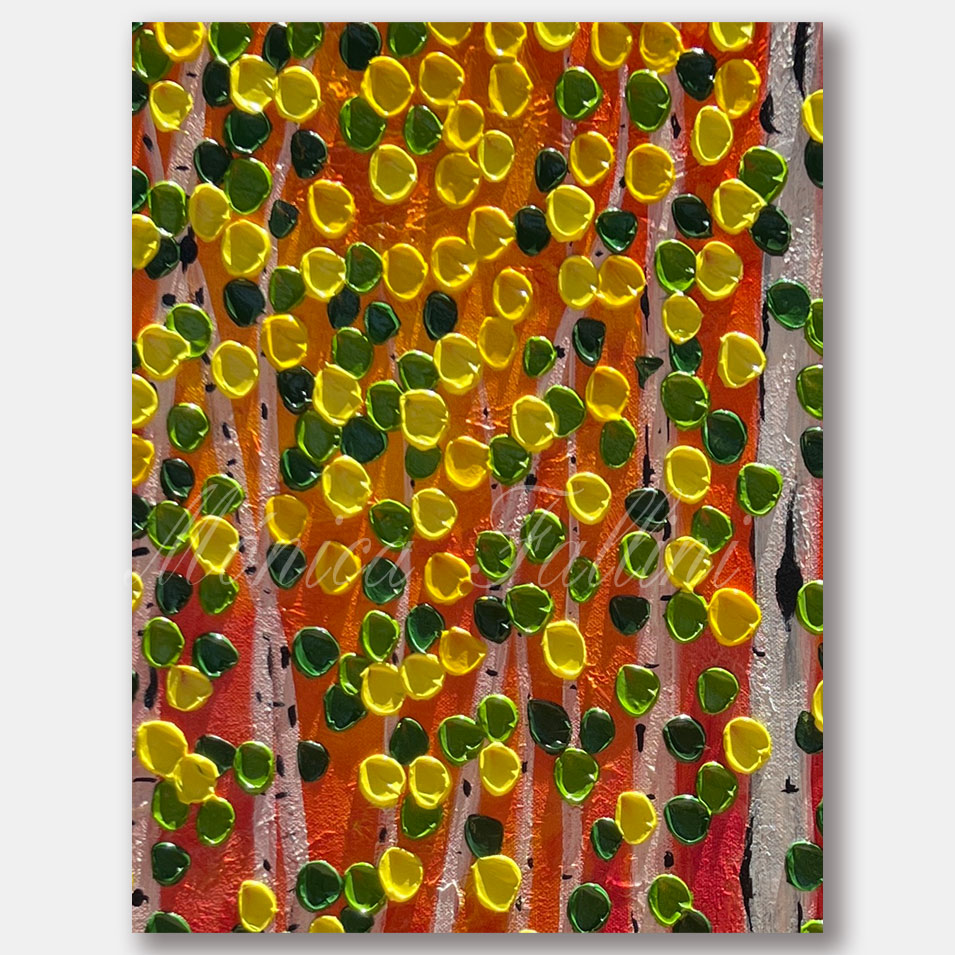 Painting titled 'The grove at first light #2' by Monica Fallini