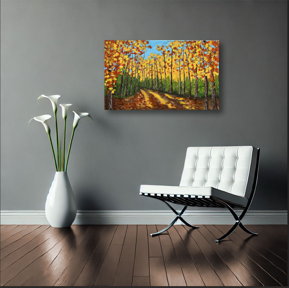 Painting titled 'End of day walk.' by Monica Fallini