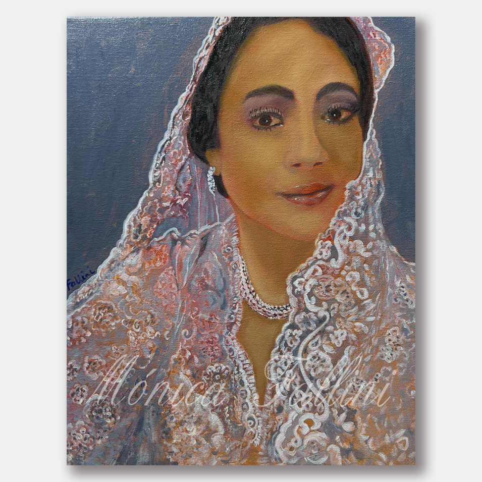 Painting titled 'Mexican Bride.' by Monica Fallini