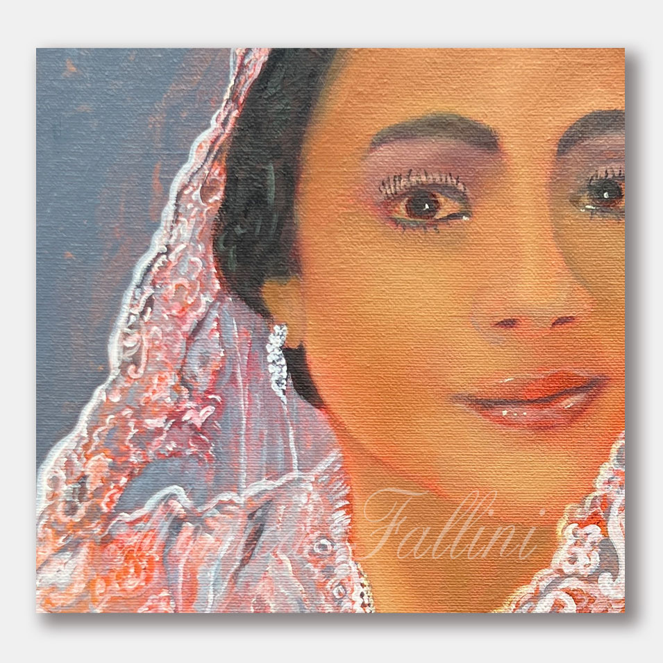 Painting titled 'Mexican Bride.' by Monica Fallini