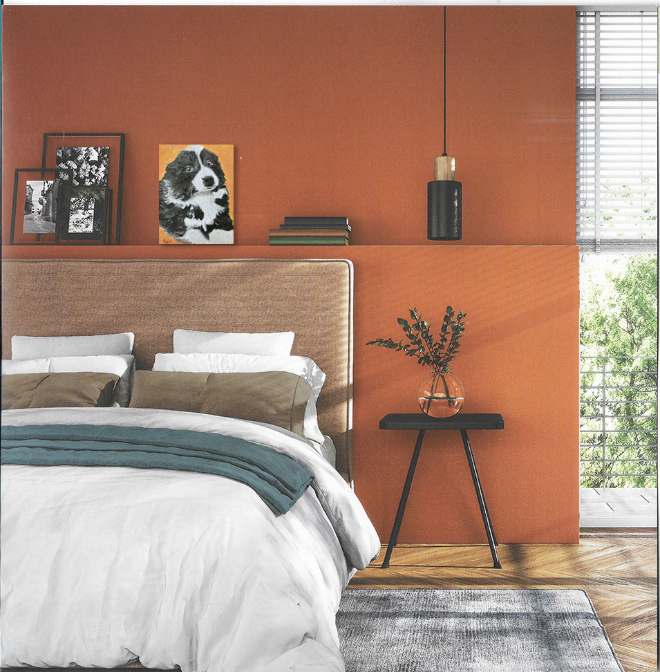 Painting titled 'Fluffy in Black & White' by Monica Fallini