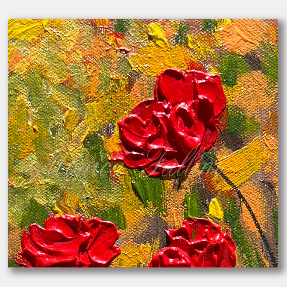 Painting titled 'Poppies in the garden.' by Monica Fallini