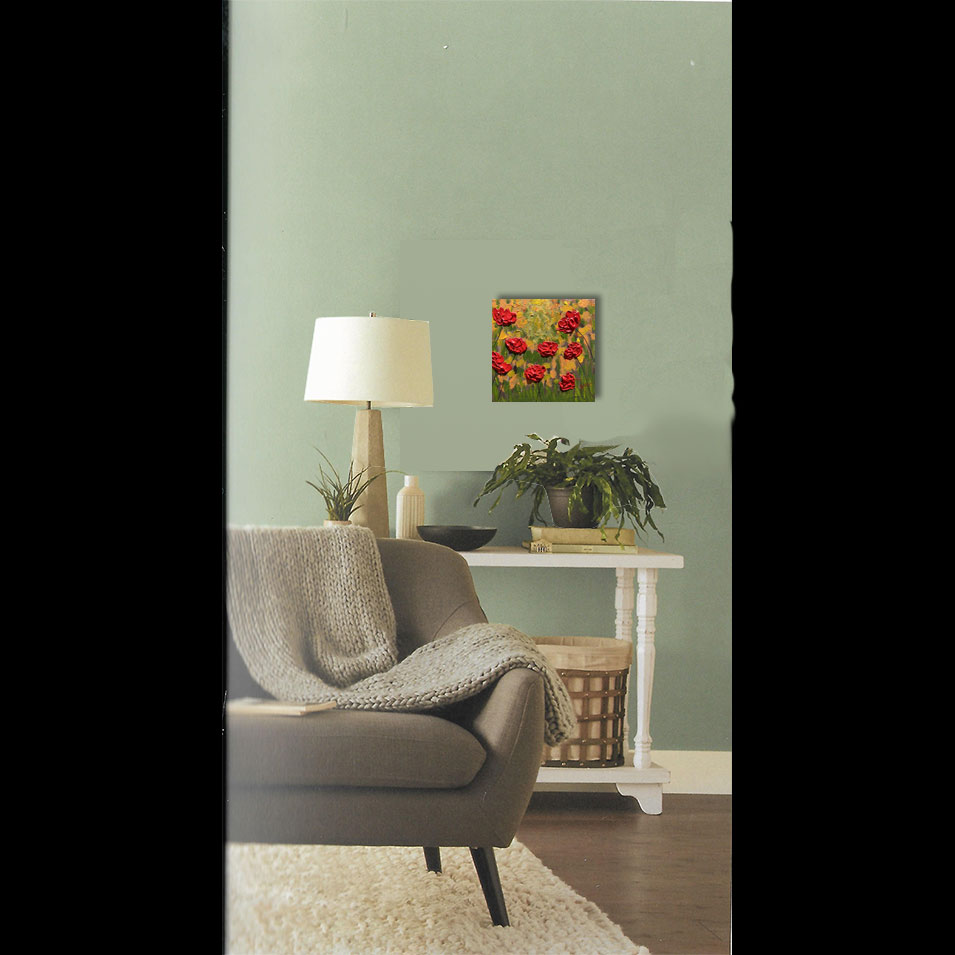 Painting titled 'Poppies in the garden.' by Monica Fallini
