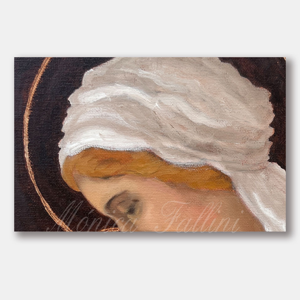 Painting titled 'Mother & Child, First Study.' by Monica Fallini