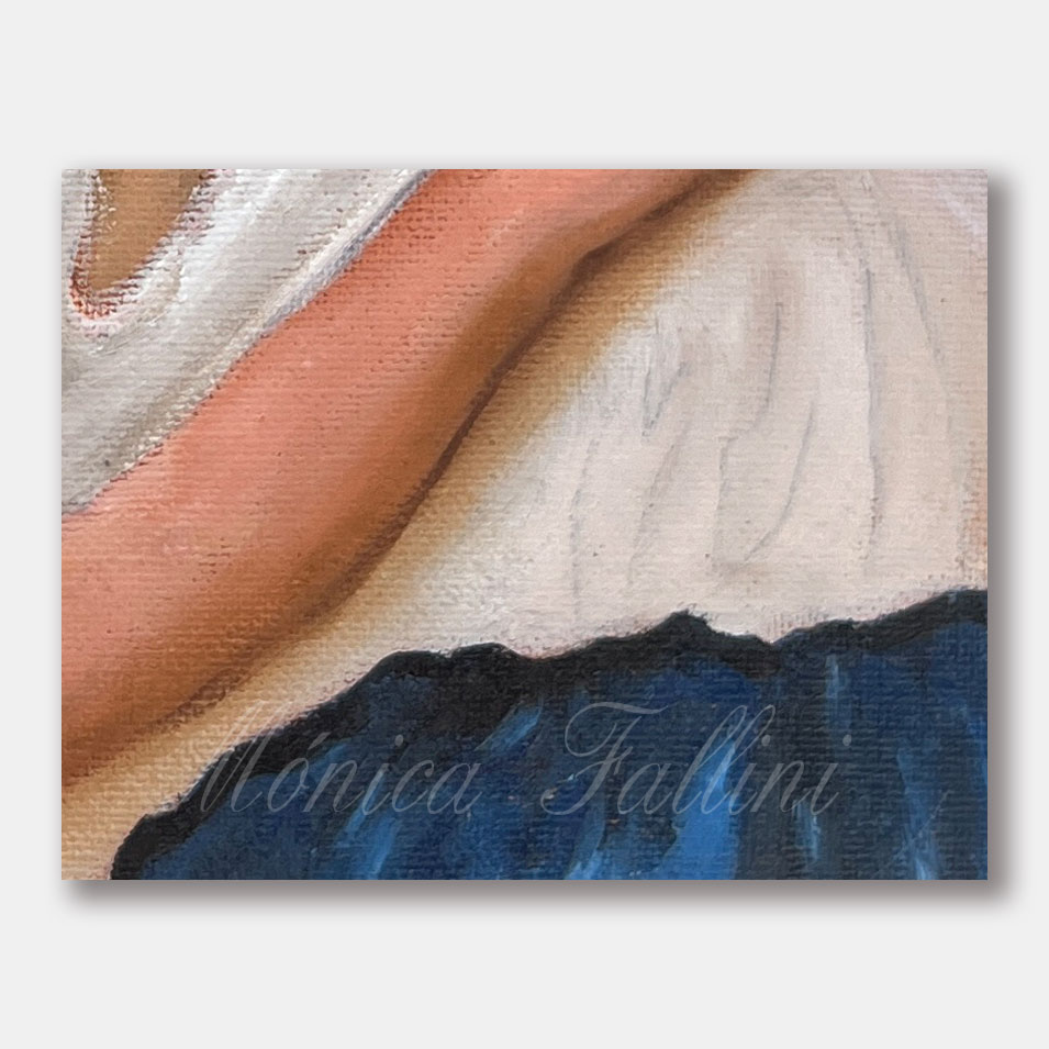 Painting titled 'Mother & Child, First Study.' by Monica Fallini