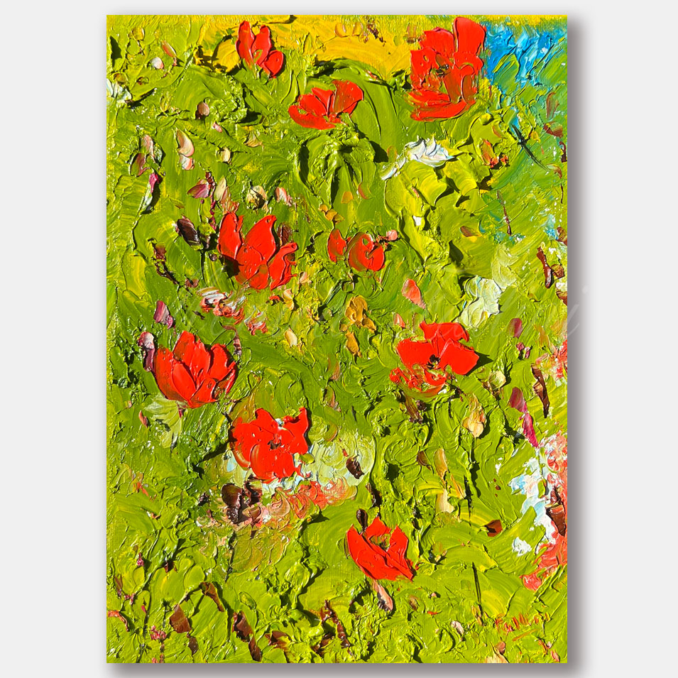 Poppies in the garden. by Monica Fallini