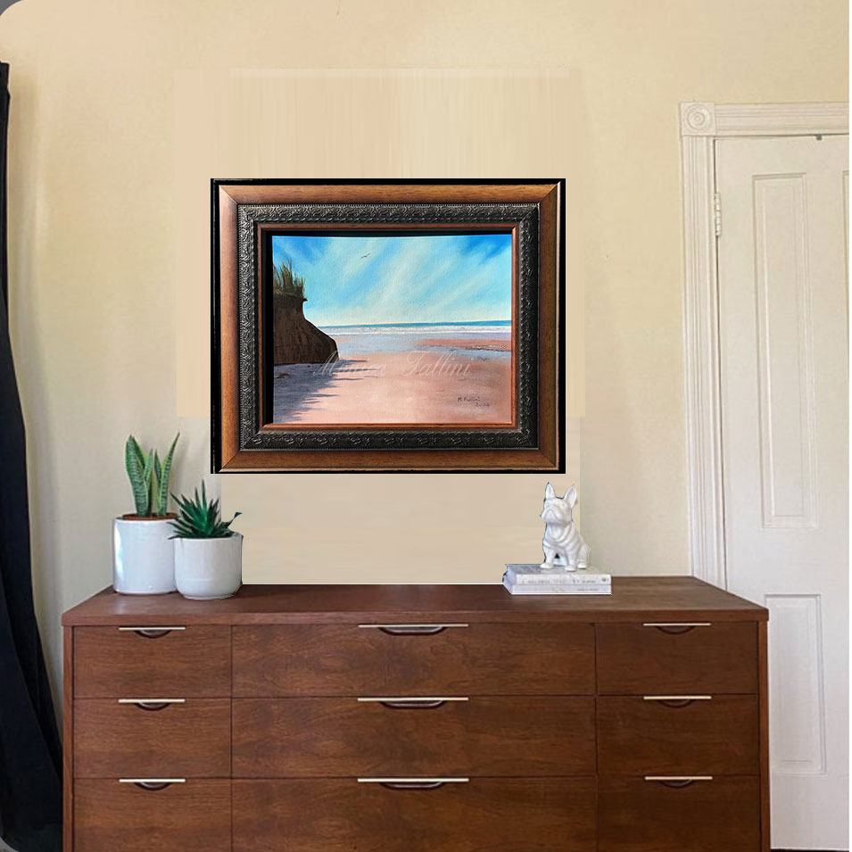 Painting titled 'Cuchilla Alta's coast. From the series: Uruguay.' by Monica Fallini