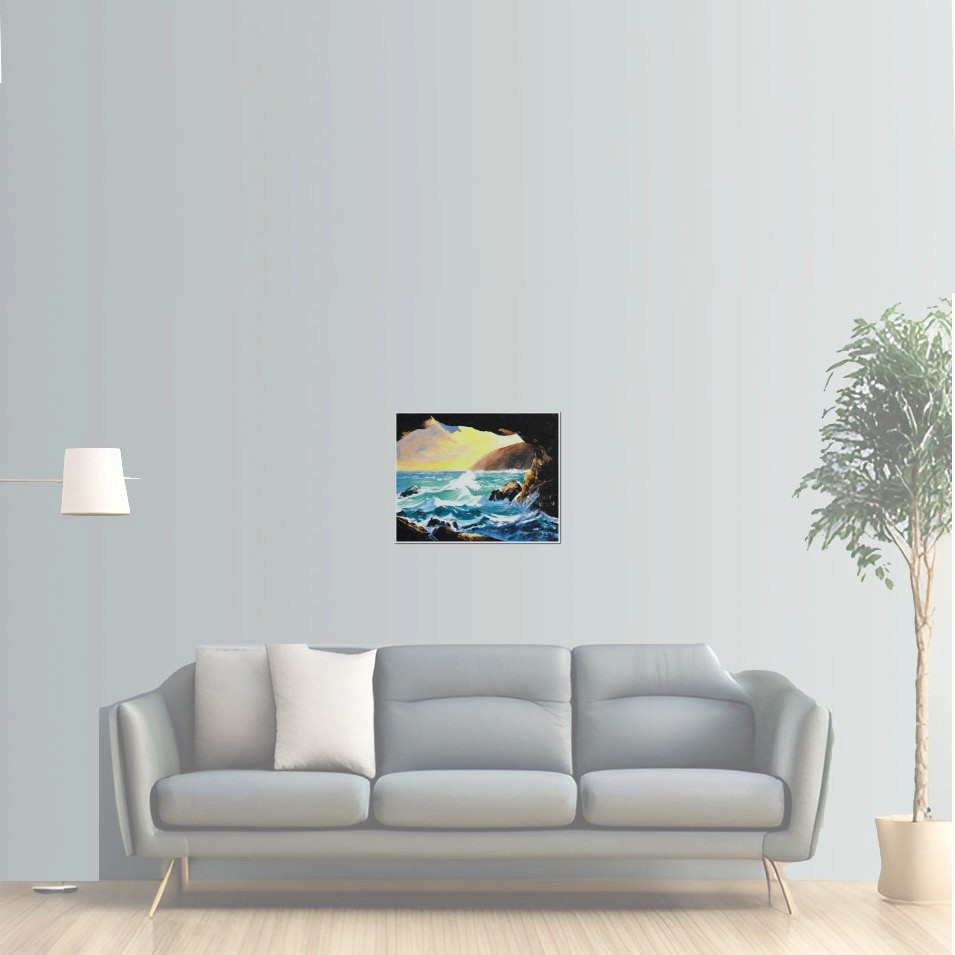 Painting titled 'Through the cave' by Monica Fallini