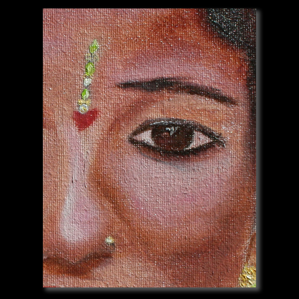 Painting titled 'Sketch of a girl from Nepal' by Monica Fallini