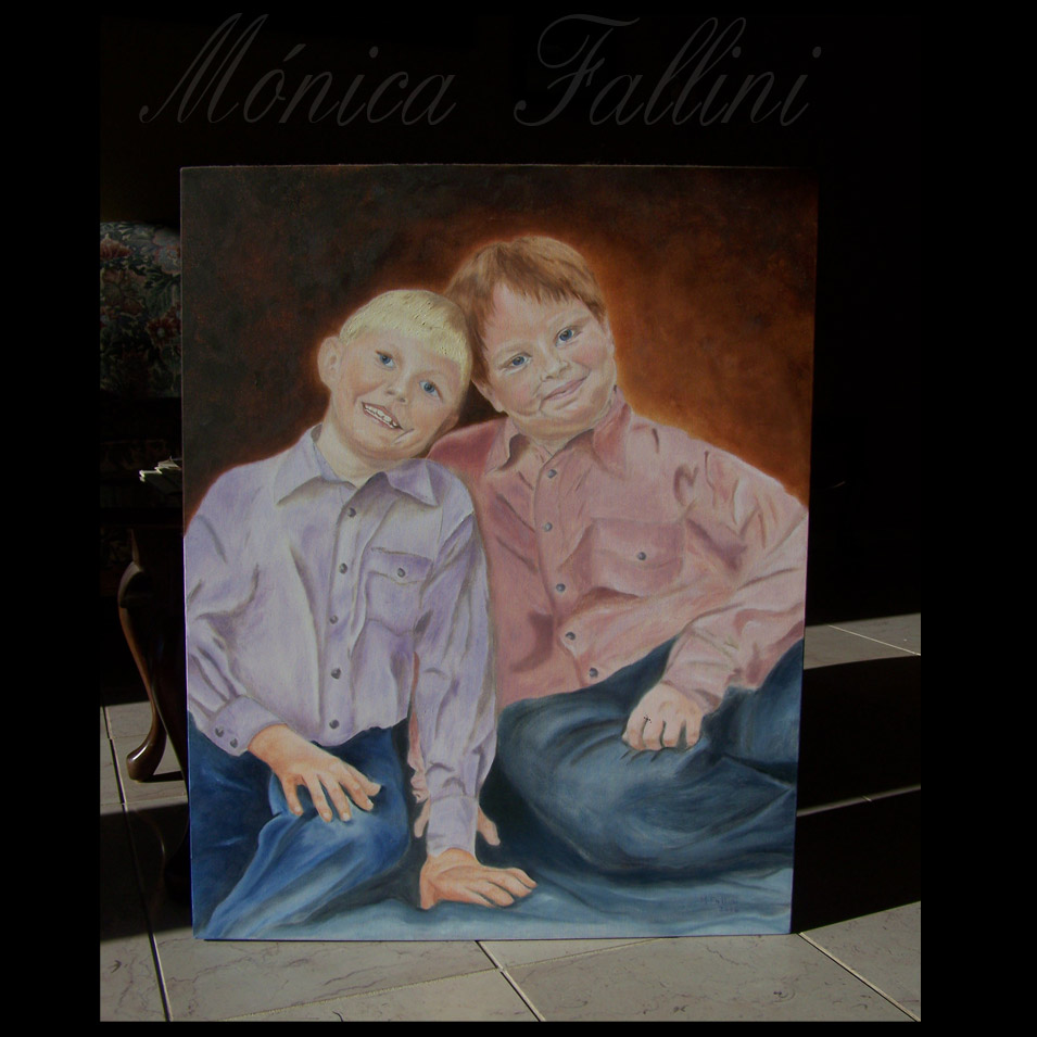 Painting titled 'Jered and Alex' by Monica Fallini