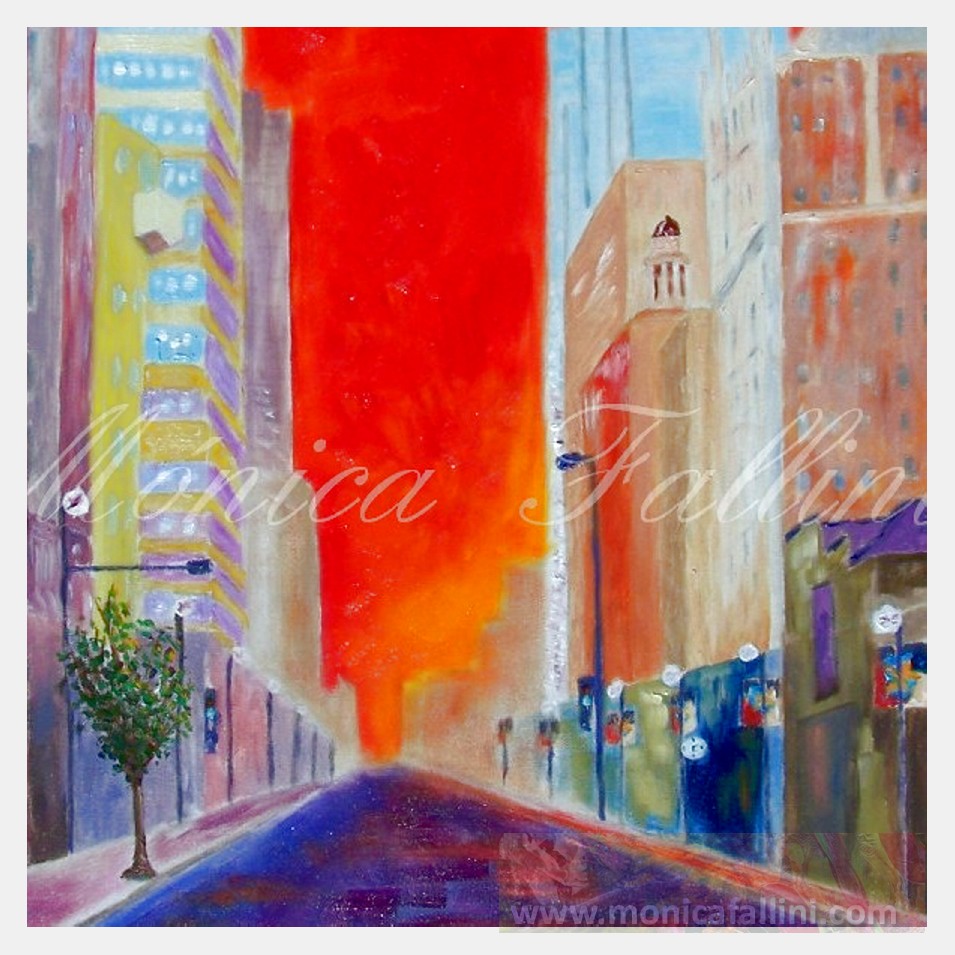 Painting titled 'Dallas downtown. Texas.' by Monica Fallini