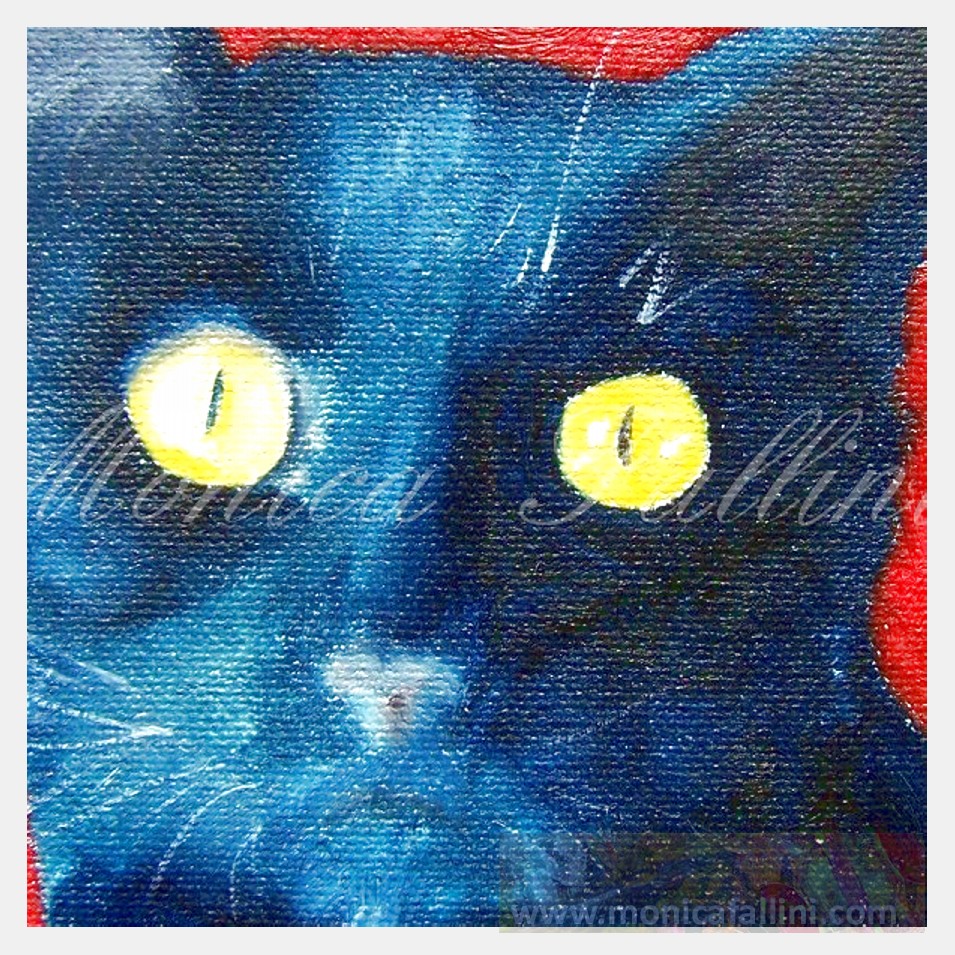 Painting titled 'Pauline on red' by Monica Fallini