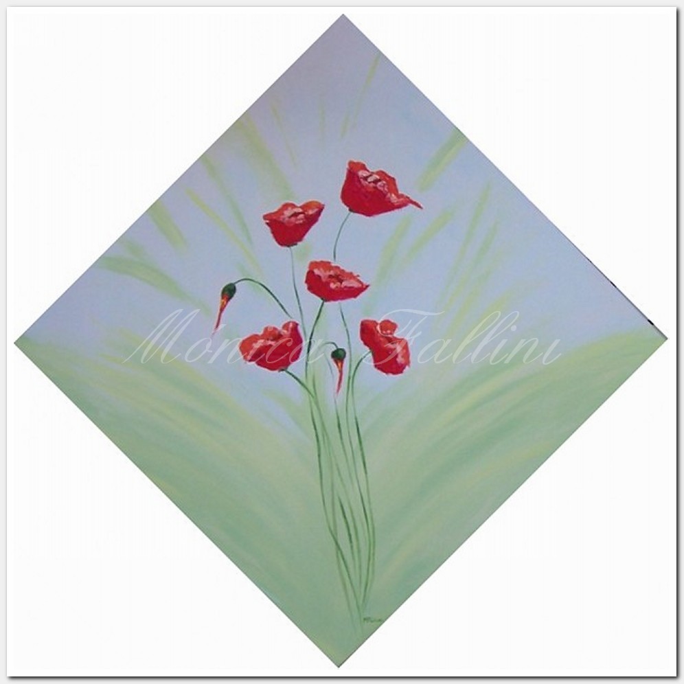 Painting titled 'Dancing red Poppies' by Monica Fallini