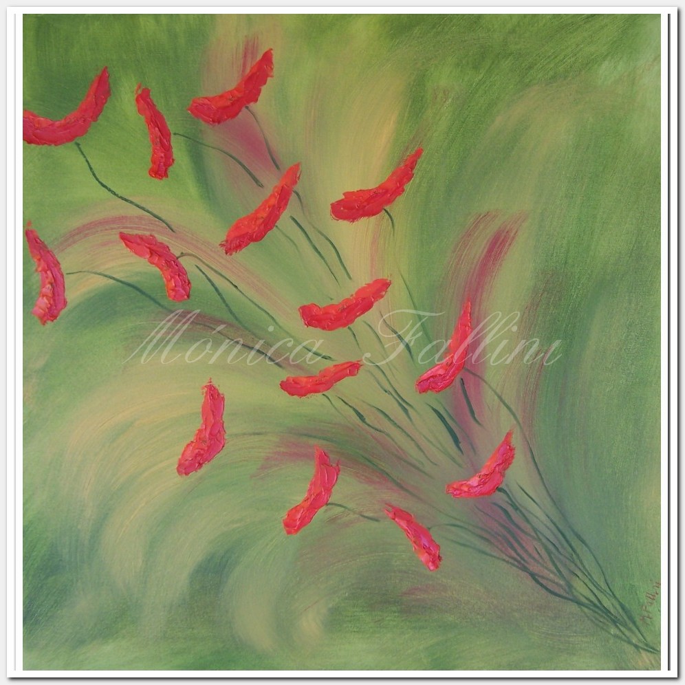 Painting titled 'Free spirit Poppies 5' by Monica Fallini
