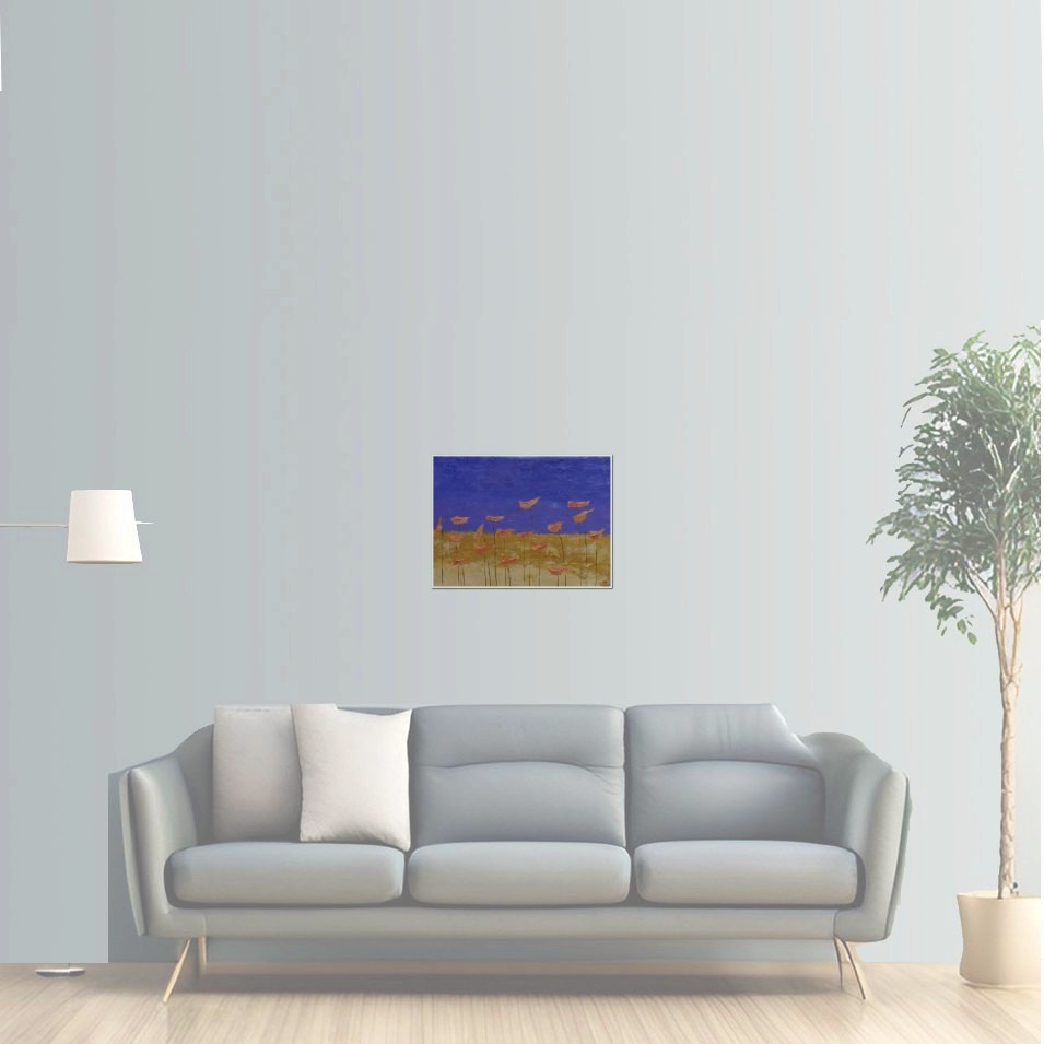 Painting titled 'Orange poppies' by Monica Fallini