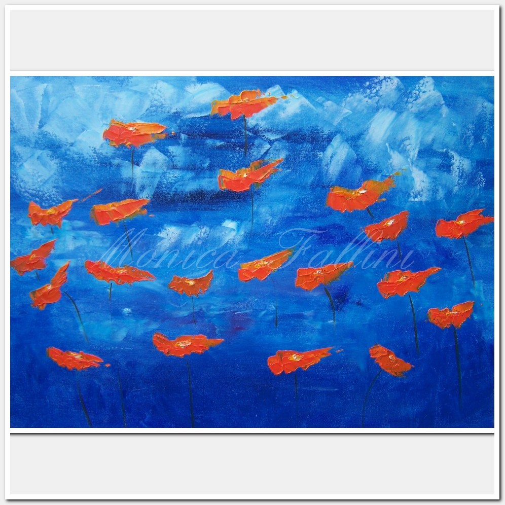 Painting titled 'Free spirit Poppies' by Monica Fallini