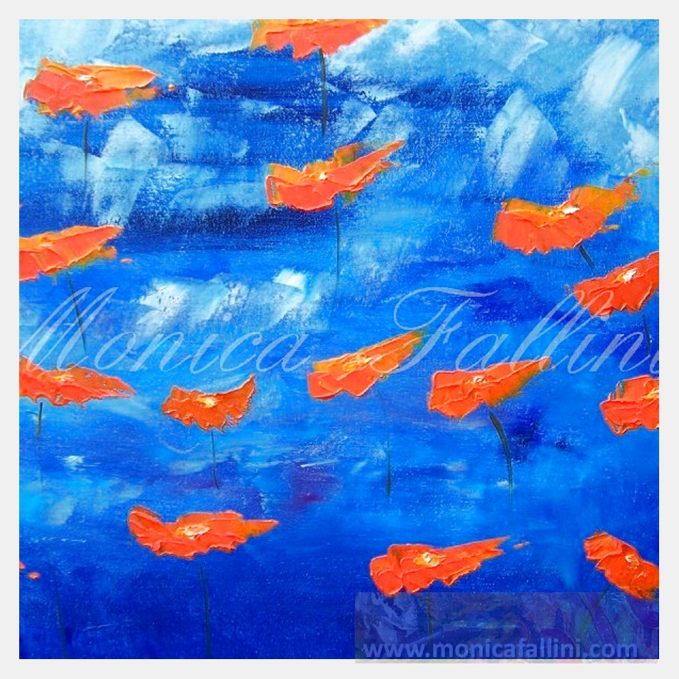 Painting titled 'Free spirit Poppies' by Monica Fallini