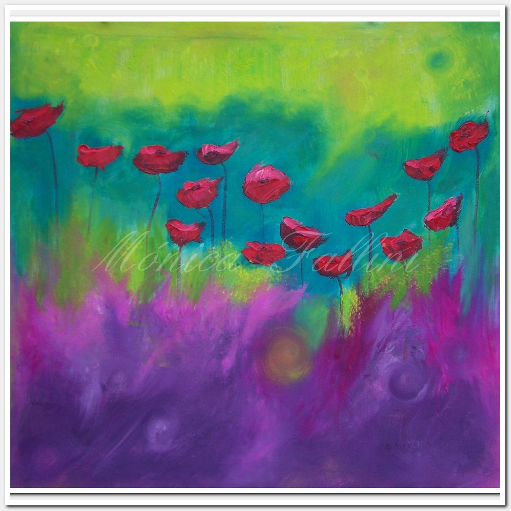 Painting titled 'Free spirit Poppies' by Monica Fallini