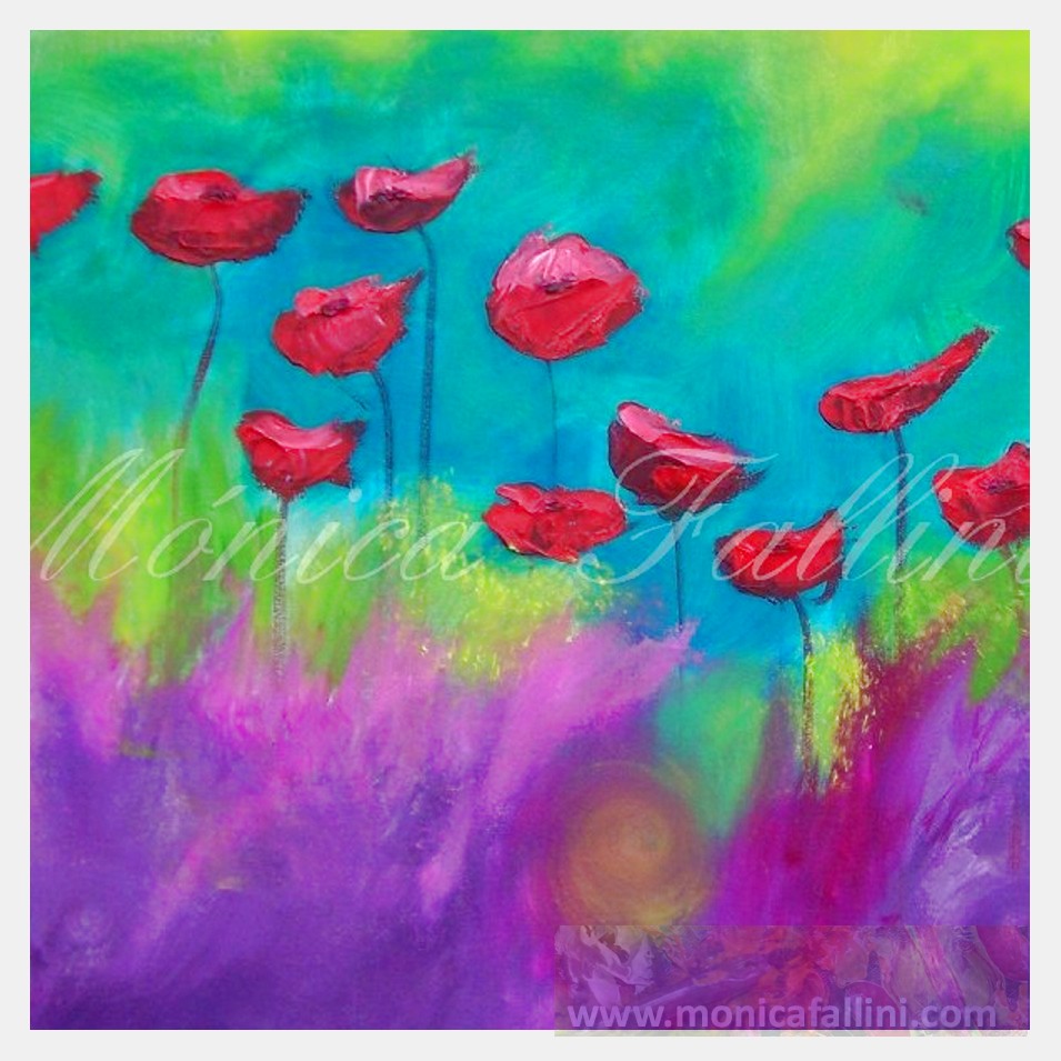Painting titled 'Free spirit Poppies' by Monica Fallini