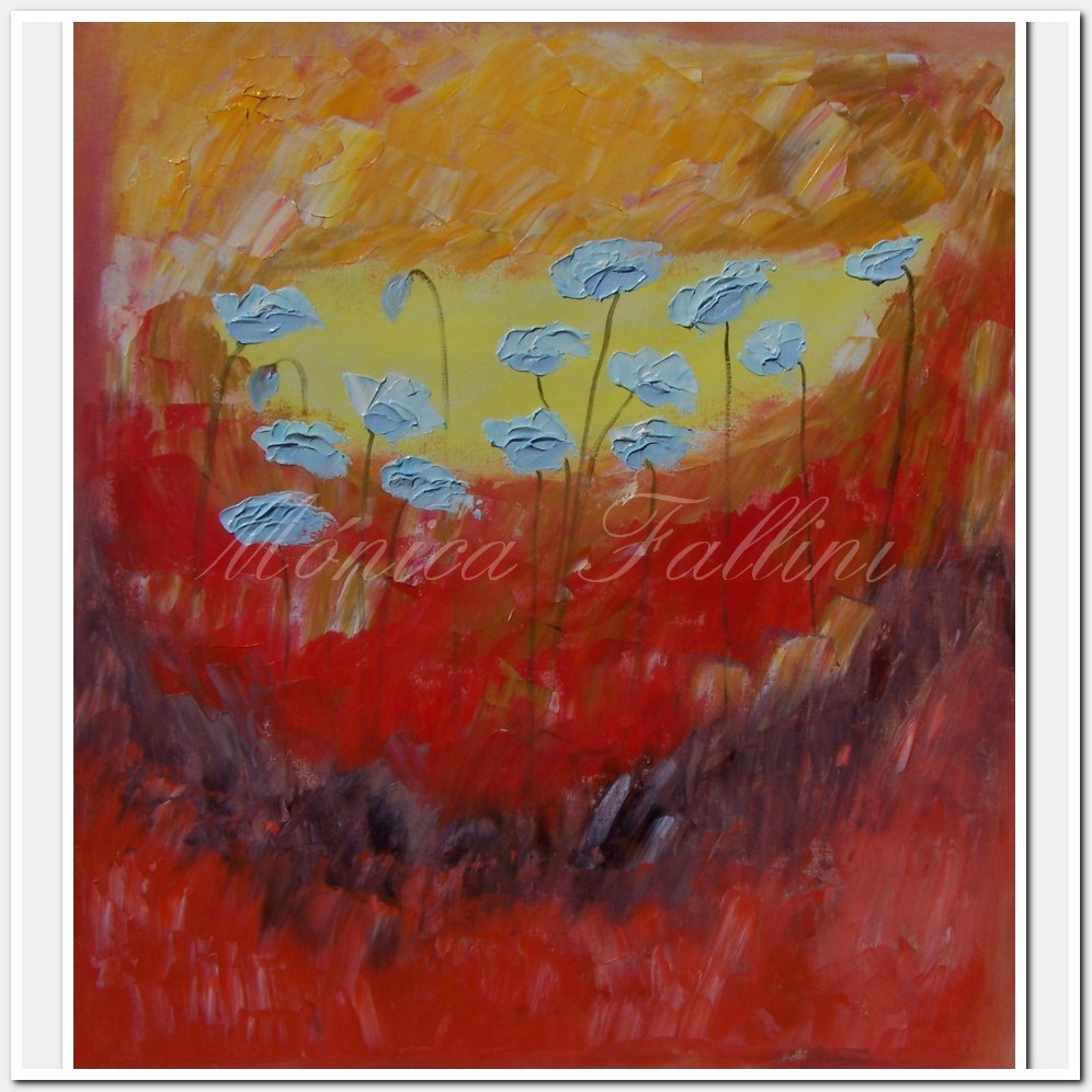 Painting titled 'Brecha de Amapolas' by Monica Fallini