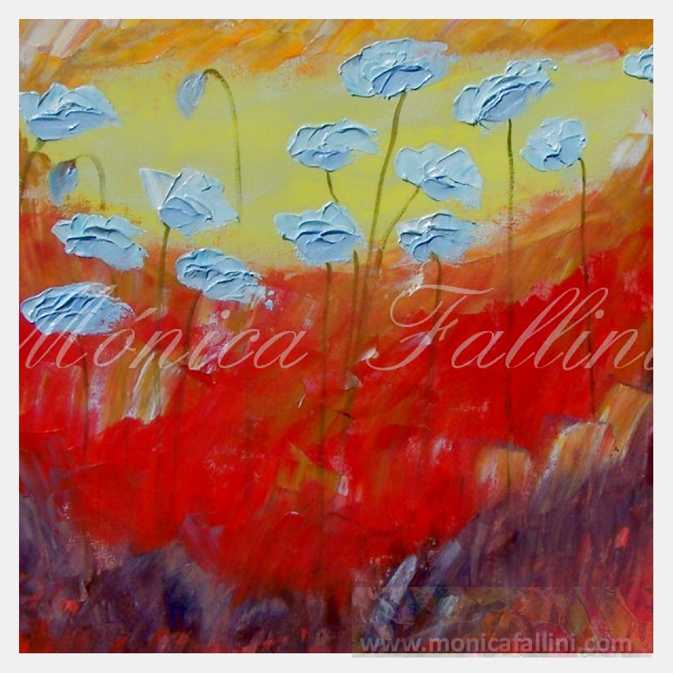 Painting titled 'Brecha de Amapolas' by Monica Fallini