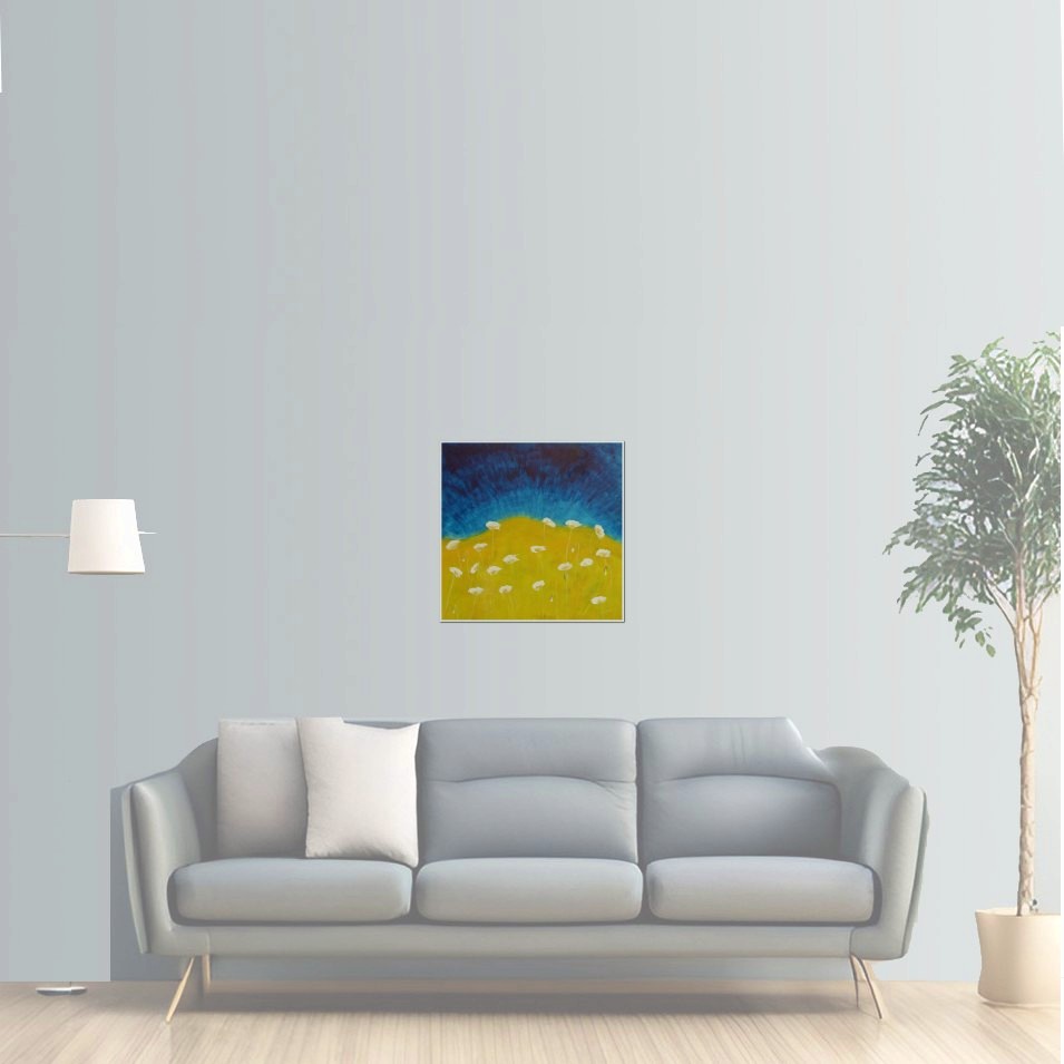 Painting titled 'Into the blue sky' by Monica Fallini