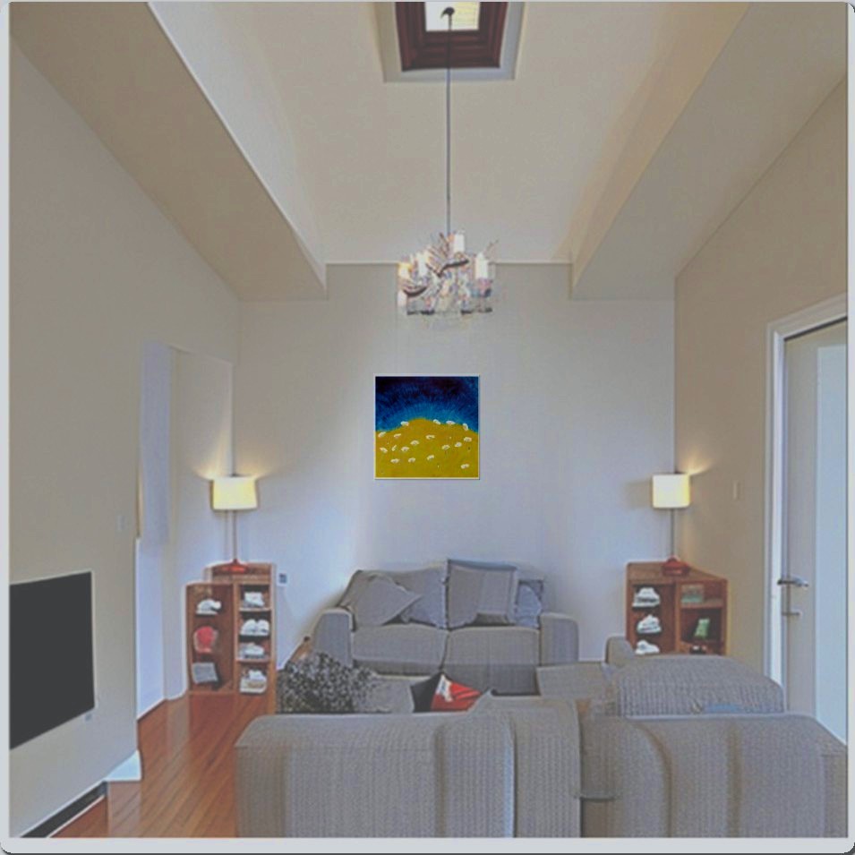 Painting titled 'Into the blue sky' by Monica Fallini