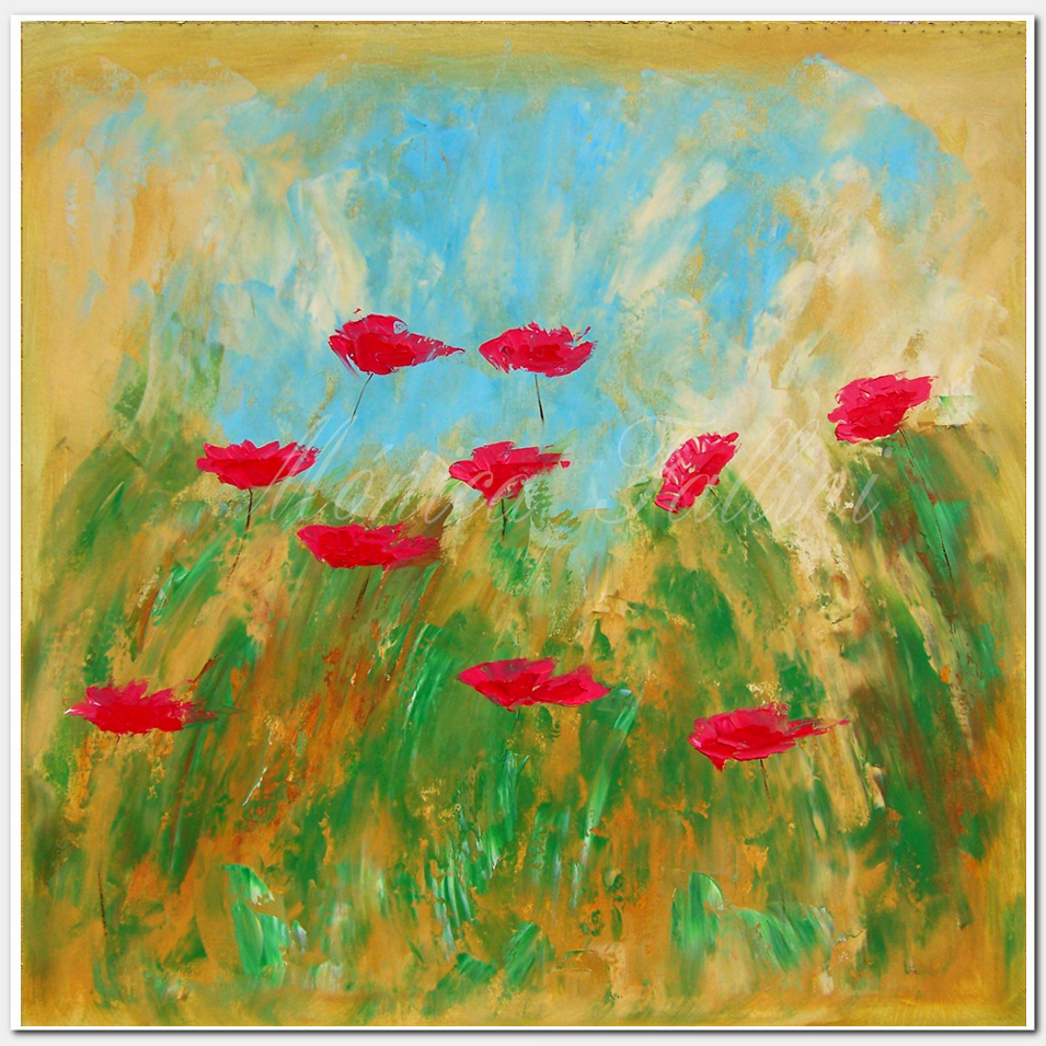 Painting titled 'Plenitud red Poppies' by Monica Fallini