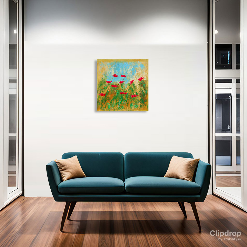 Painting titled 'Plenitud red Poppies' by Monica Fallini