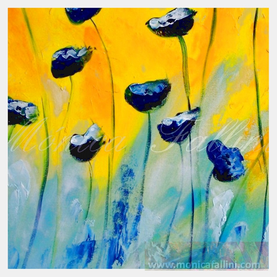 Painting titled 'Born to be blue' by Monica Fallini