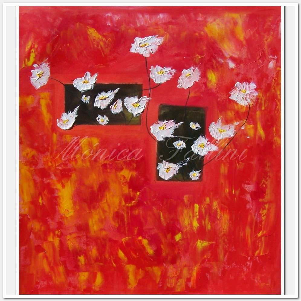 Painting titled 'It's dark outside, let's come inside' by Monica Fallini