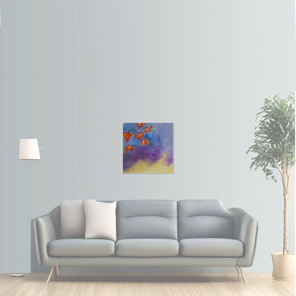 Painting titled 'Orange Poppies 2' by Monica Fallini
