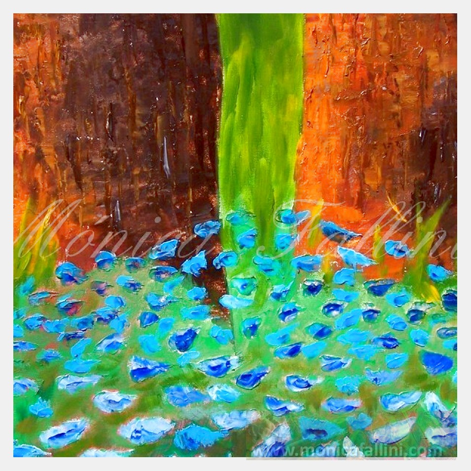 Painting titled 'Into the woods' by Monica Fallini