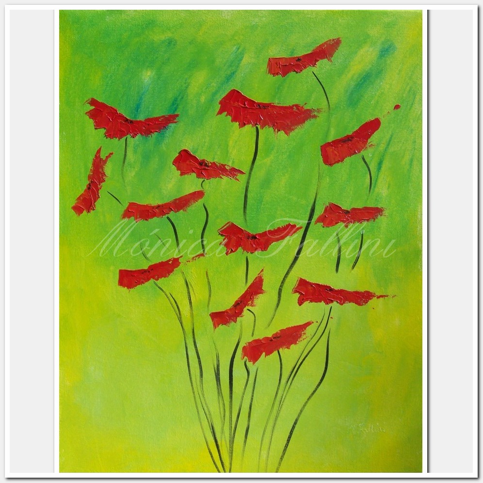 Painting titled 'Together, growing tall' by Monica Fallini