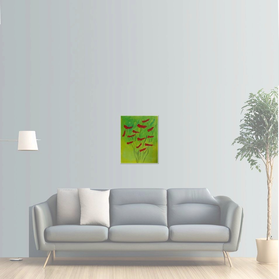 Painting titled 'Together, growing tall' by Monica Fallini