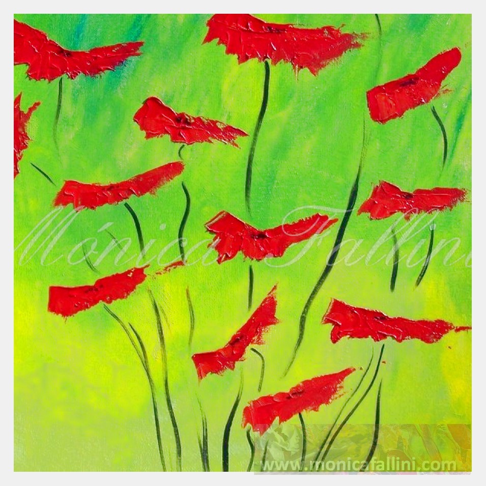 Painting titled 'Together, growing tall' by Monica Fallini