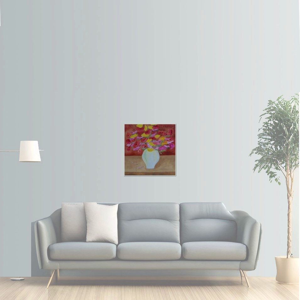 Painting titled 'The white vase...' by Monica Fallini