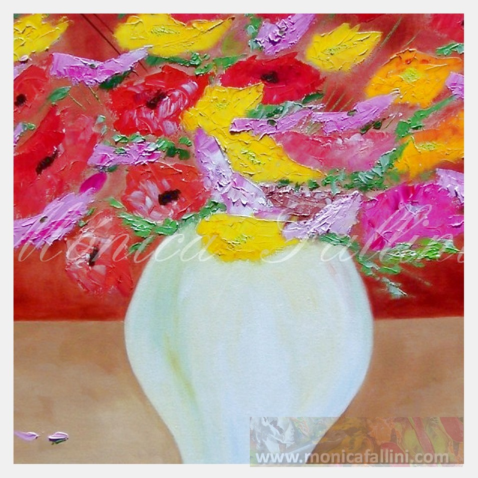 Painting titled 'The white vase...' by Monica Fallini