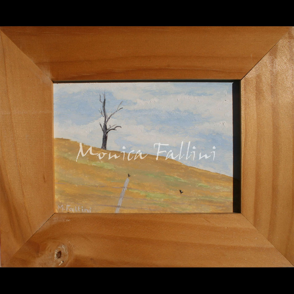Painting titled 'The solitary tree on the hill' by Monica Fallini
