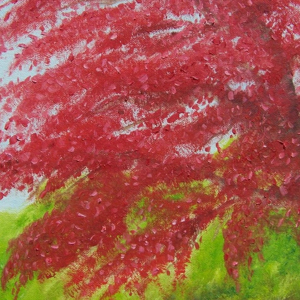 Painting titled 'Red foliage' by Monica Fallini